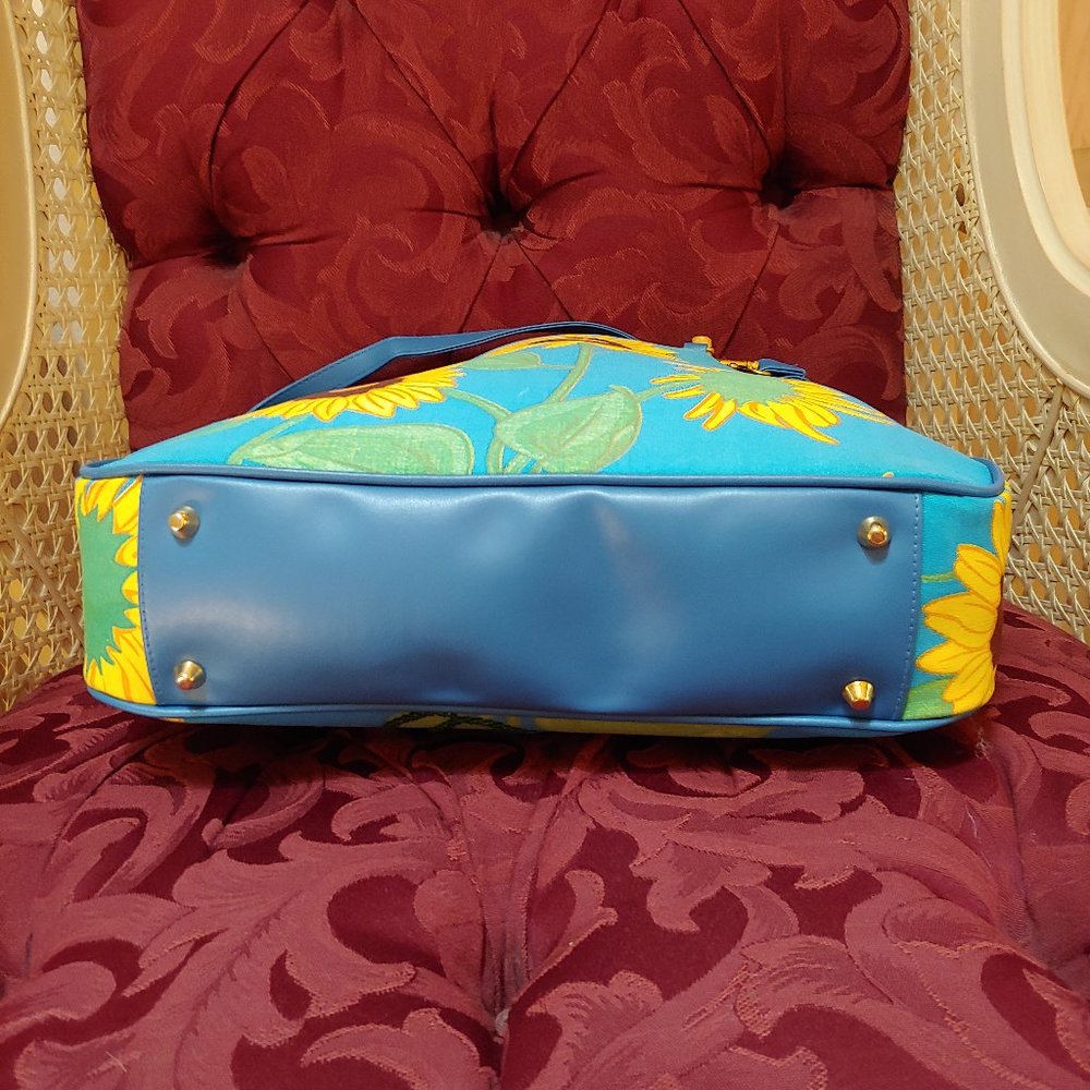 Canvas Purse with Beaded & Sequined Sunflowers NWT - Picture 4 of 5